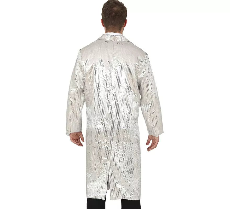Translation missing: it.Disfraz o Frac con lentejuelas plateado para hombre