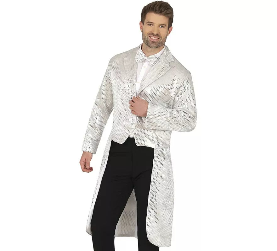 Translation missing: it.Disfraz o Frac con lentejuelas plateado para hombre