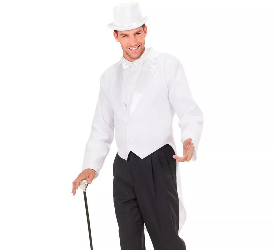 Disfraz o Frac Gala Showtime blanco para hombre