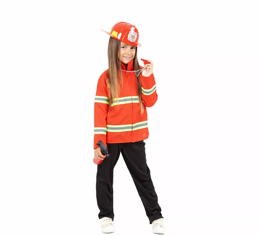 Translation missing: it.Disfraz o Kit de Bombero para niños: Chaqueta, Casco, Silbato y Extintor