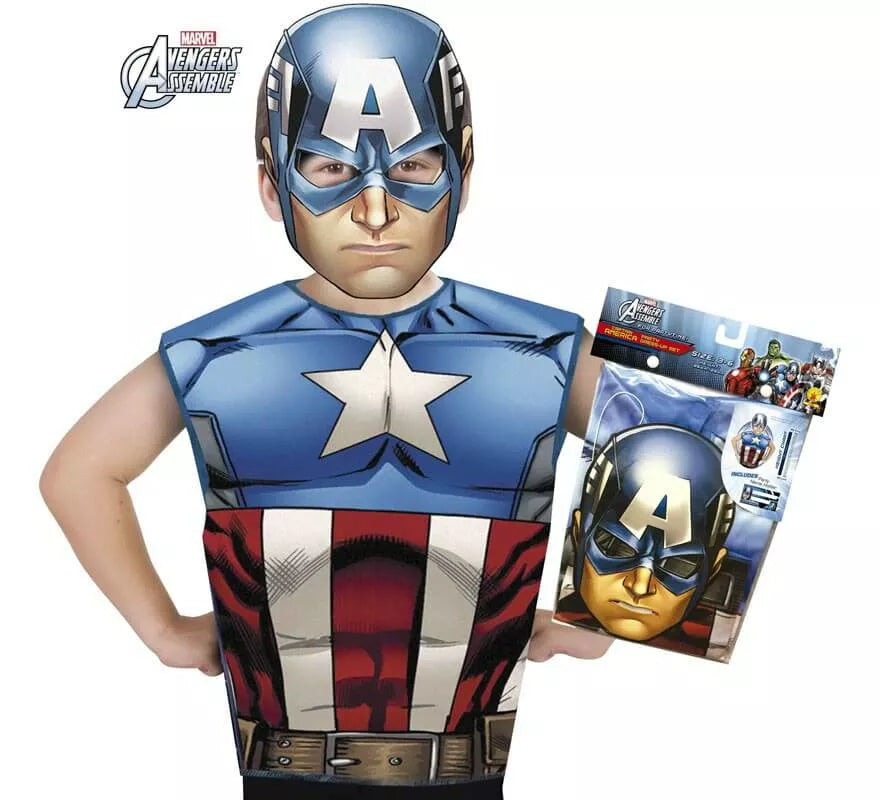 Translation missing: it.Disfraz o Kit de Capitán América para niño: Máscara y Camiseta