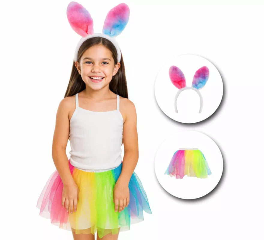 Translation missing: it.Disfraz o Kit de Conejo multicolor para niña