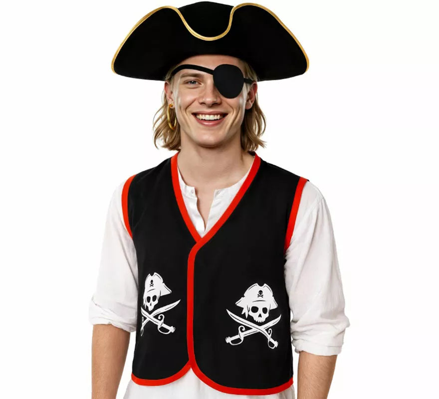 Disfraz o Kit de Pirata para adultos: Sombrero y Chaleco