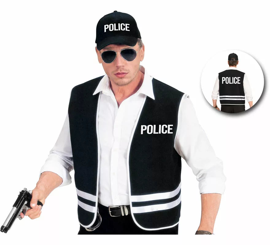 Translation missing: it.Disfraz o Kit de Policía para adultos: Chaleco y Gorra