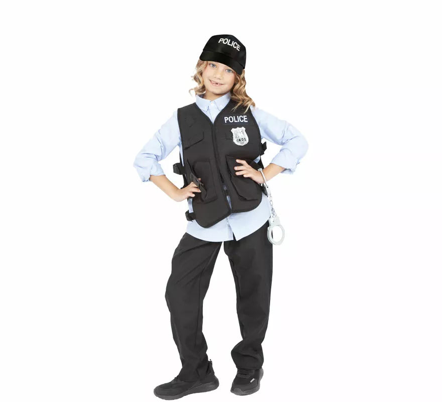 Translation missing: it.Disfraz o Kit de Policía para niños: Chaleco, Gorra, Porra, Esposas