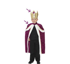 Kit da mago o Costume: cappotto e corona per bambino