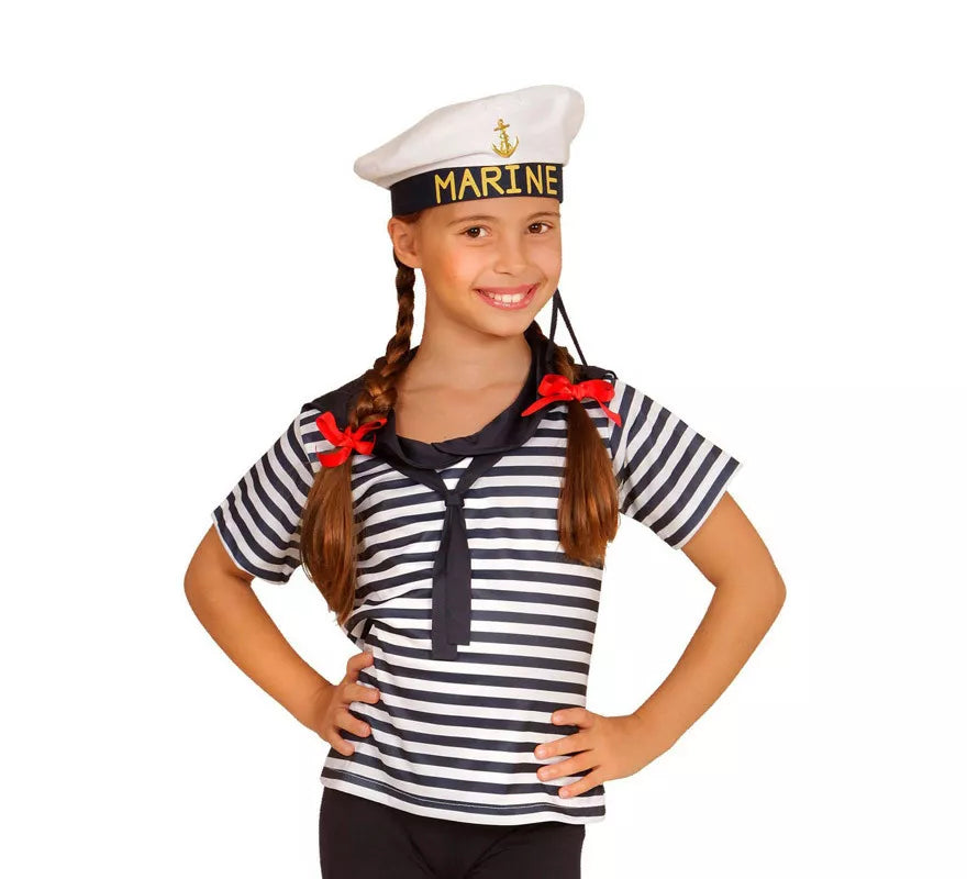 Translation missing: it.Disfraz o Kit Marinero Clásico a Rayas Infantil: Camiseta y Gorra