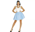 Disfraz o Kit Pin Up de los 50 Azul para mujer: Falda y Lazo