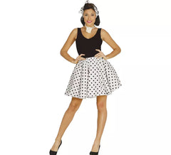 Costume o kit pin up bianco anni '50 per donna: gonna e fiocco