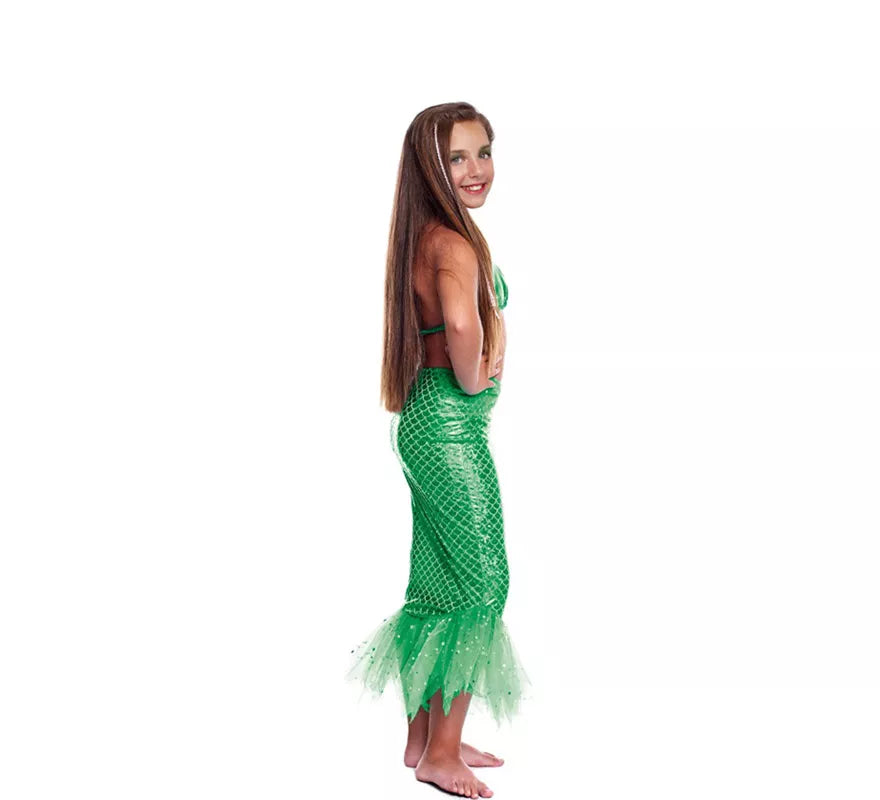Translation missing: it.Disfraz o Kit Sirena Verde para niña: Top y Falda