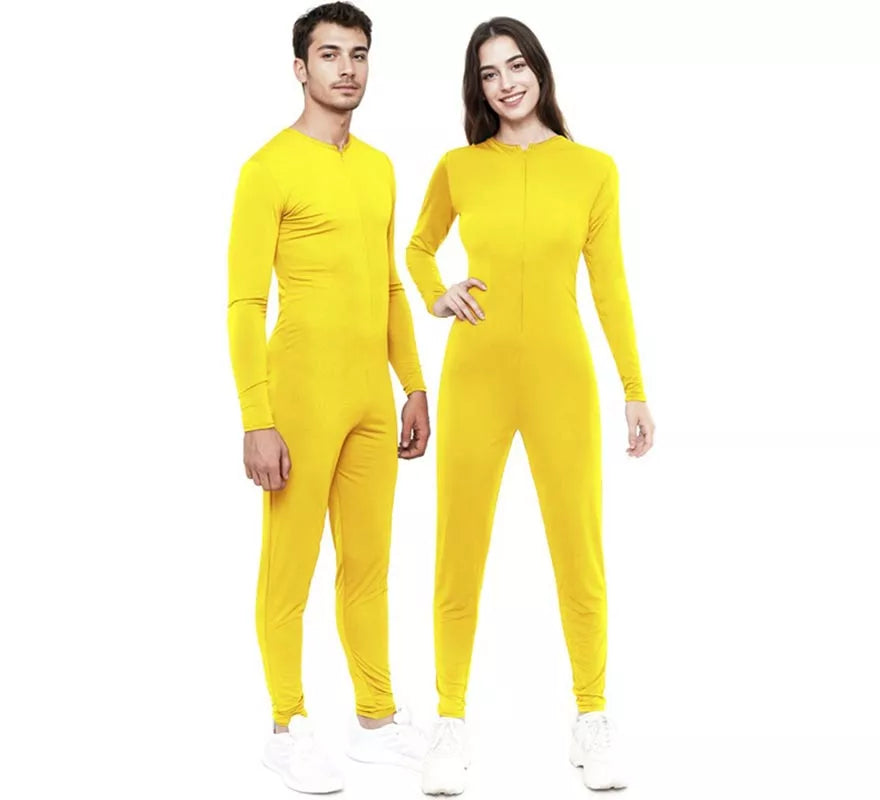 Translation missing: it.Disfraz o Mono amarillo cierre frontal para adulto
