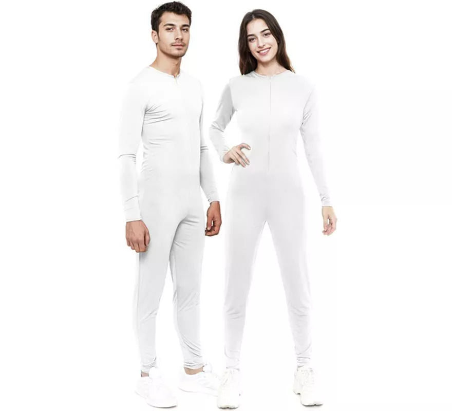 Translation missing: it.Disfraz o Mono blanco cierre frontal para adulto