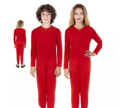 Costume o tuta rossa a maniche lunghe per bambini