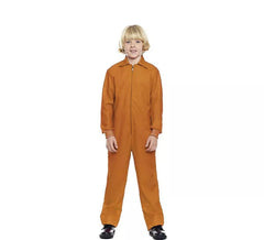 Costume da lavoratore arancione o tuta con chiusura frontale per bambini