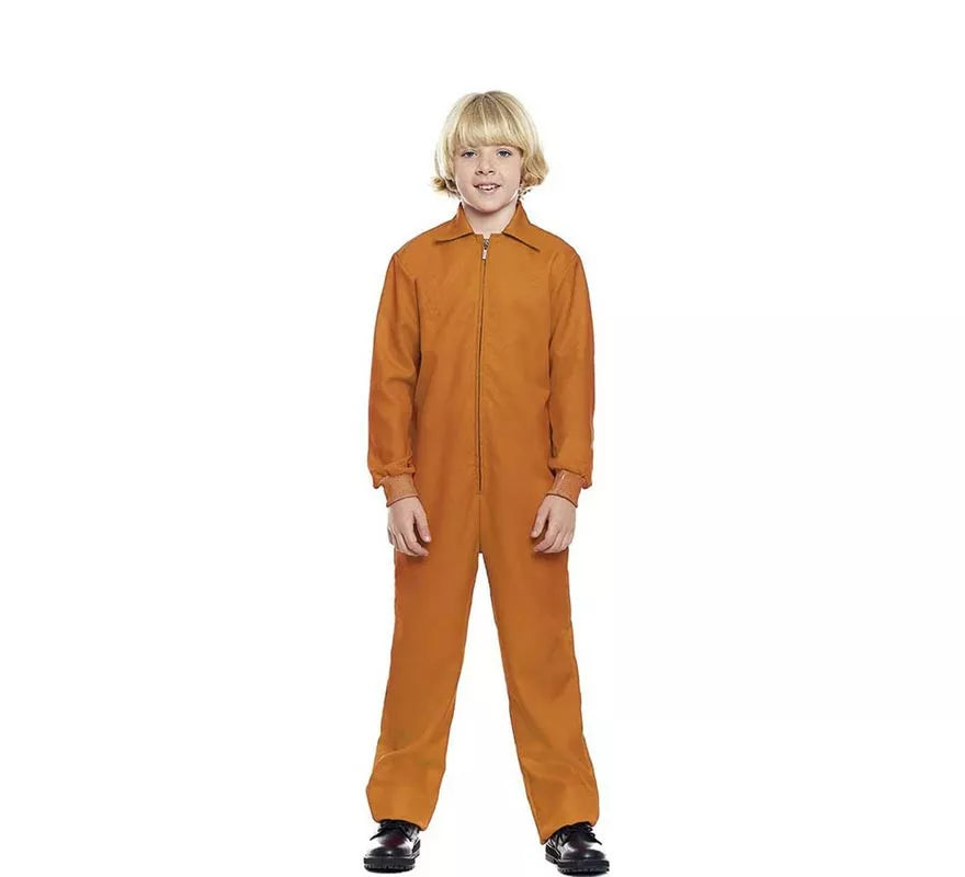 Translation missing: es.Disfraz o Mono Trabajador naranja cierre frontal para niño