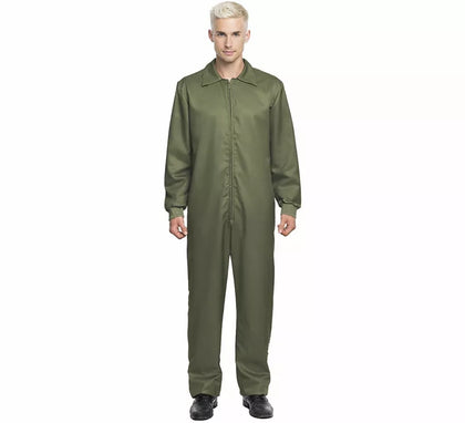 Disfraz o Mono trabajador verde caqui para hombre