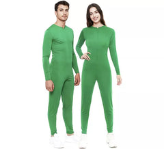 Costume o tuta verde con chiusura frontale per adulto