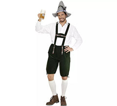 Costume o pettorale bavarese scuro in pelle per uomo