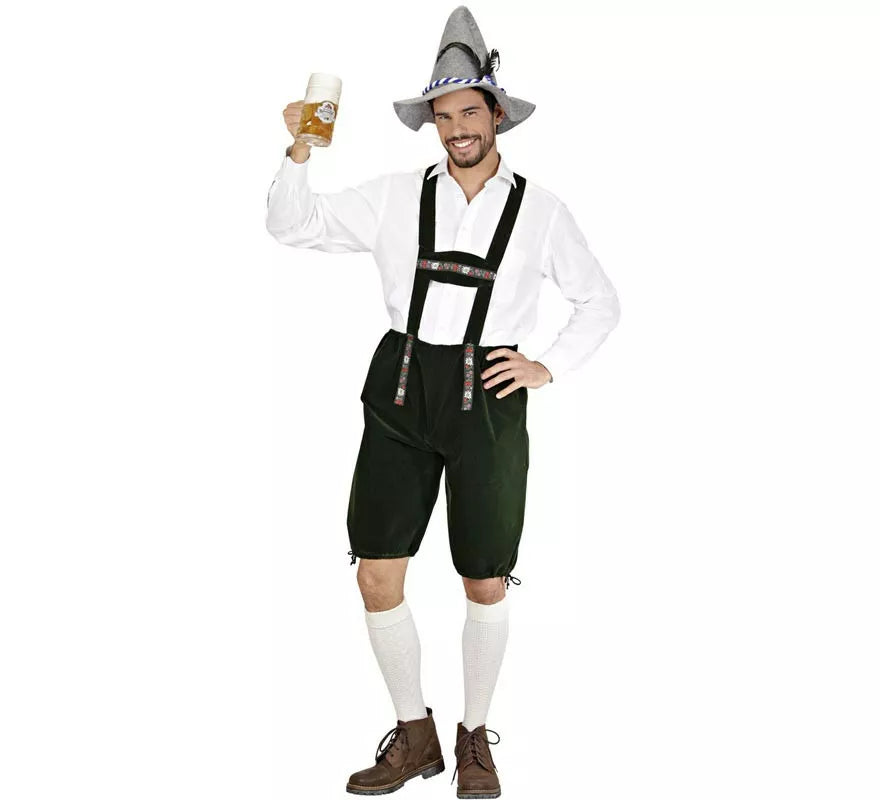 Translation missing: es.Disfraz o Peto Lederhosen de Bávaro oscuro para hombre
