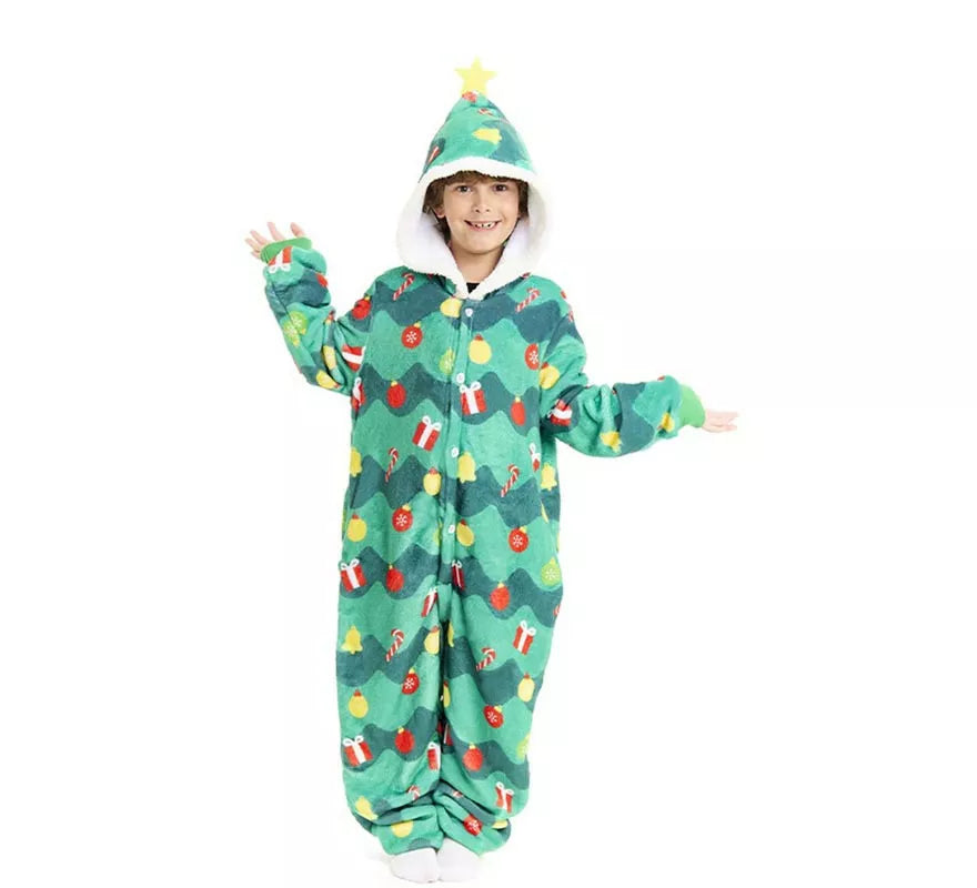 Translation missing: it.Disfraz o Pijama Árbol de Navidad con capucha para niños