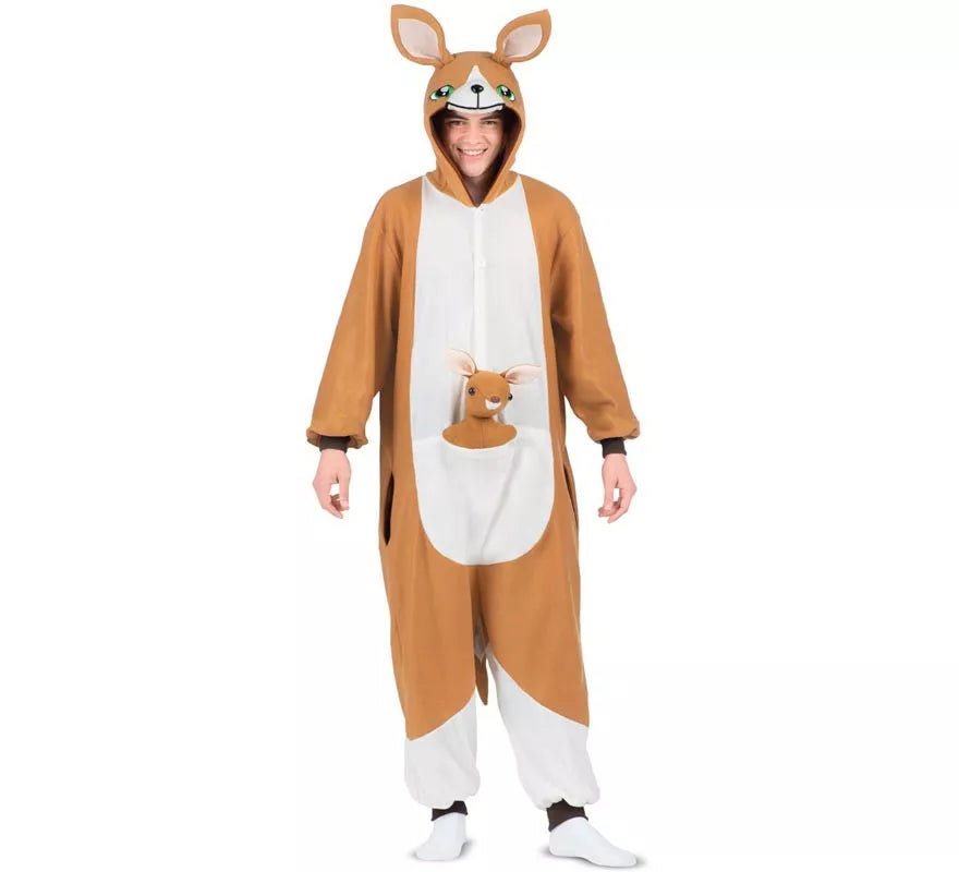 Translation missing: it.Disfraz o Pijama de Canguro con capucha y peluche para adulto