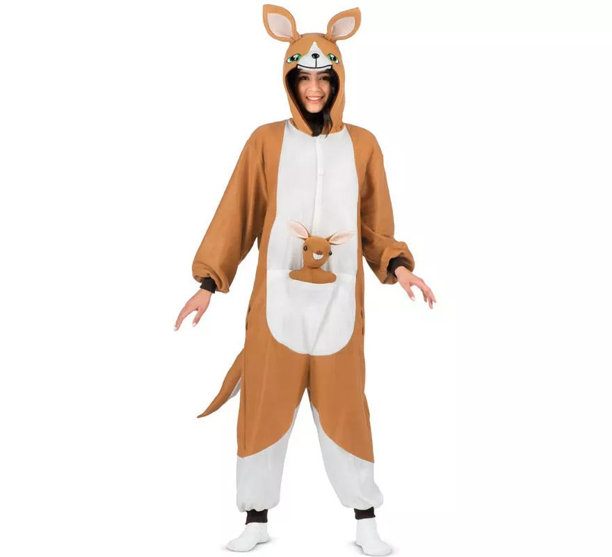 Translation missing: it.Disfraz o Pijama de Canguro con capucha y peluche para adulto