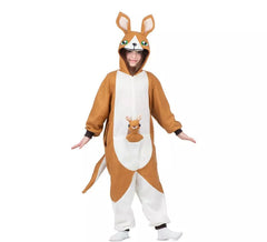 Costume da Canguro o Pigiama con cappuccio e peluche per bambini