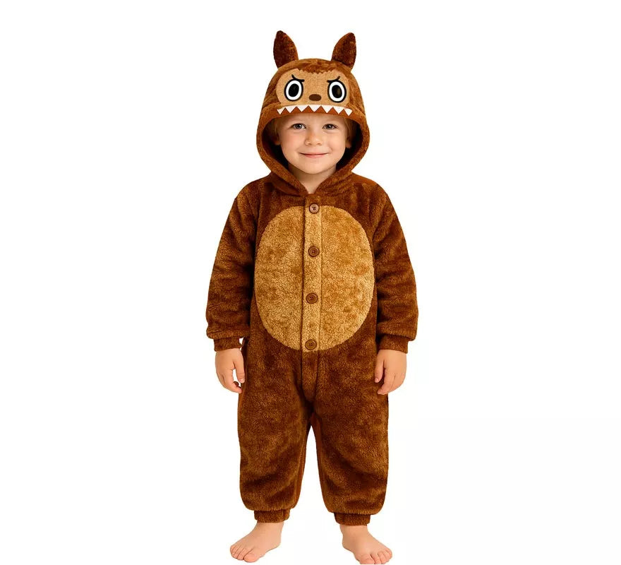 Translation missing: it.Disfraz o Pijama de Monstruo Lulú marrón para niños