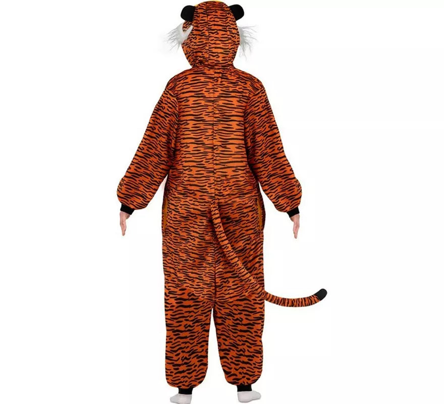 Translation missing: it.Disfraz o Pijama de Tigre oscuro con capucha para adulto