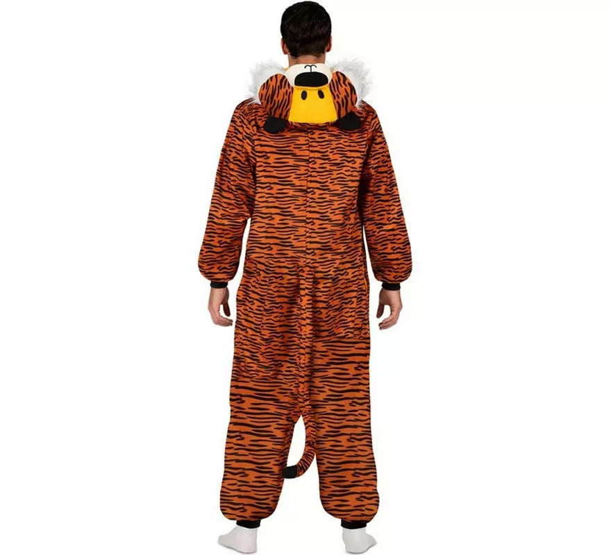 Translation missing: it.Disfraz o Pijama de Tigre oscuro con capucha para adulto