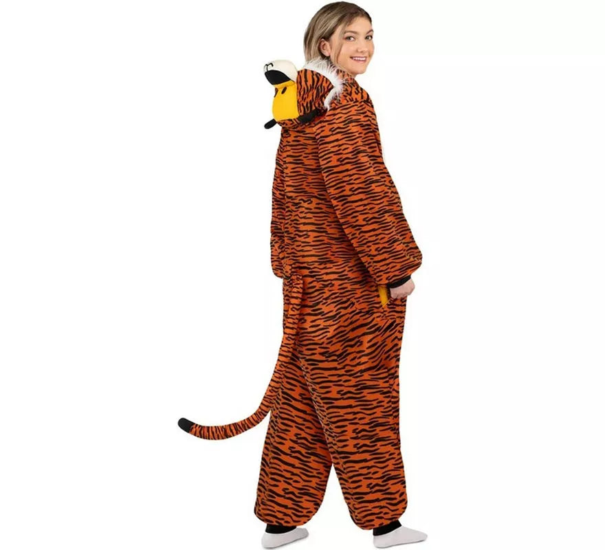 Translation missing: it.Disfraz o Pijama de Tigre oscuro con capucha para adulto
