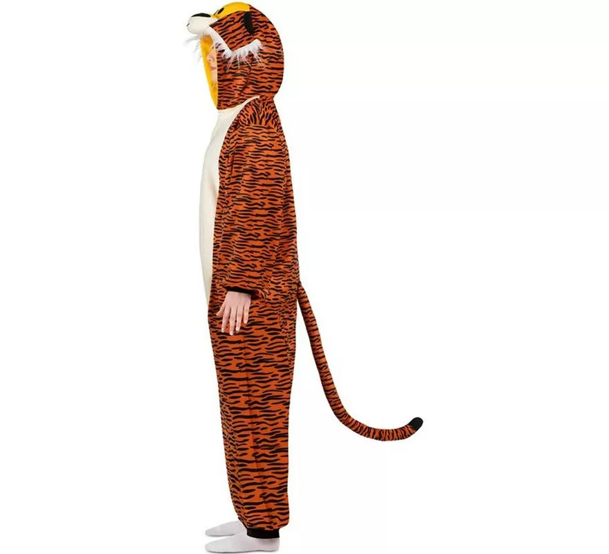 Translation missing: it.Disfraz o Pijama de Tigre oscuro con capucha para adulto