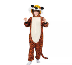 Disfraz o Pijama de Tigre oscuro con capucha para niños