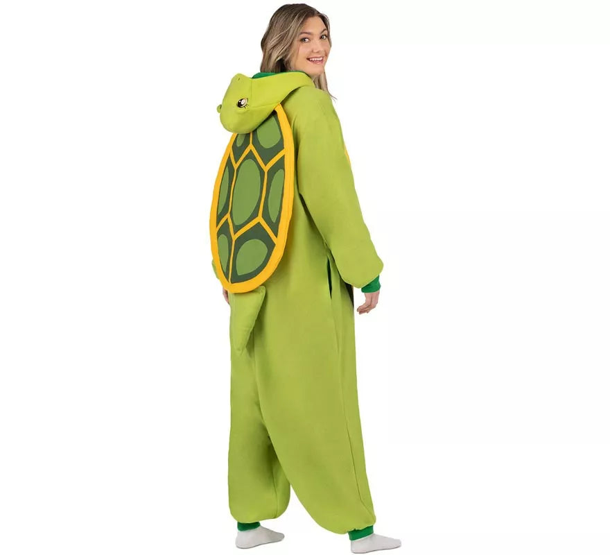 Disfraz o Pijama de Tortuga con capucha y cola para adulto