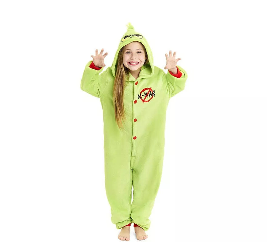 Translation missing: it.Disfraz o Pijama Duende Navideño verde para niños
