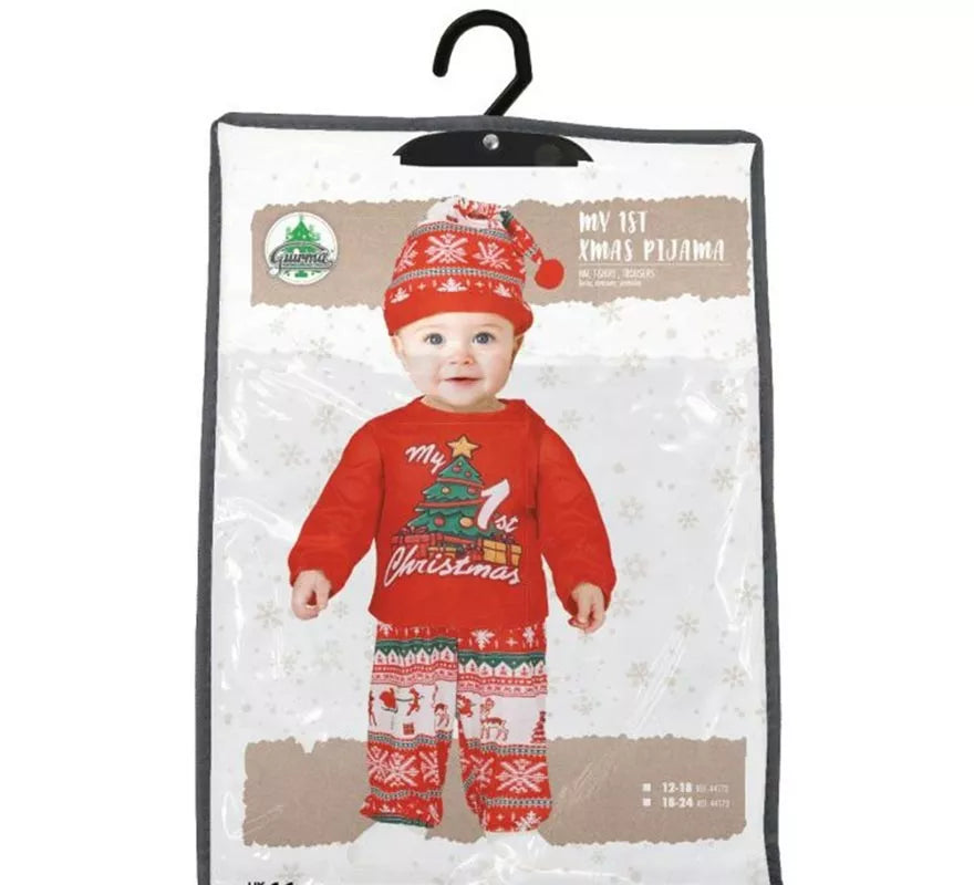 Translation missing: it.Disfraz o Pijama My 1st Christmas rojo para bebé