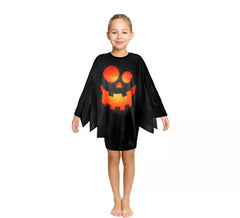 Costume da zucca felice nera per bambini o poncho 65 cm