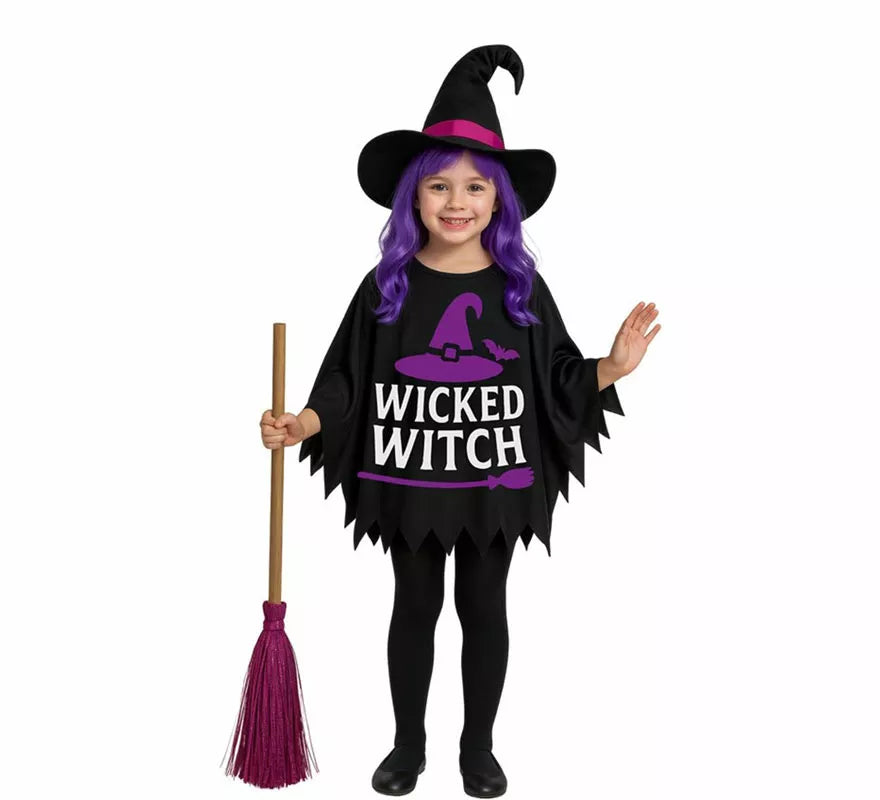 Translation missing: it.Disfraz o Poncho de Brujita con Sombrero para niña