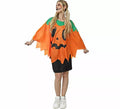 Disfraz o Poncho de Calabaza de Halloween para adulto