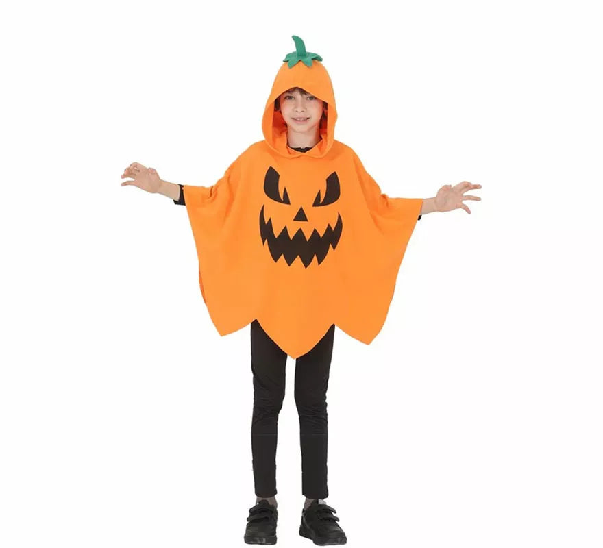 Translation missing: it.Disfraz o Poncho de Calabaza Malvada para niños