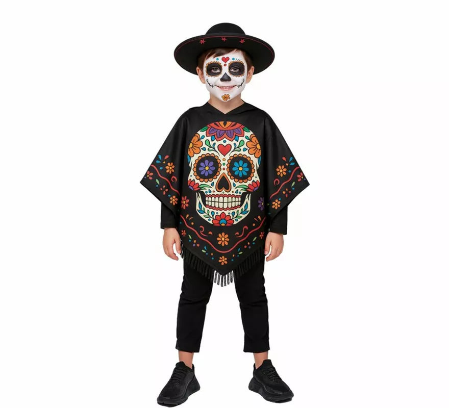 Translation missing: it.Disfraz o Poncho de Catrina para niños