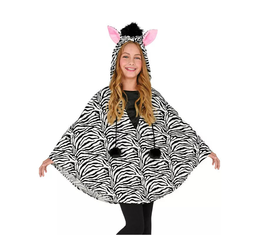 Translation missing: es.Disfraz o Poncho de Cebra con Capucha para niños