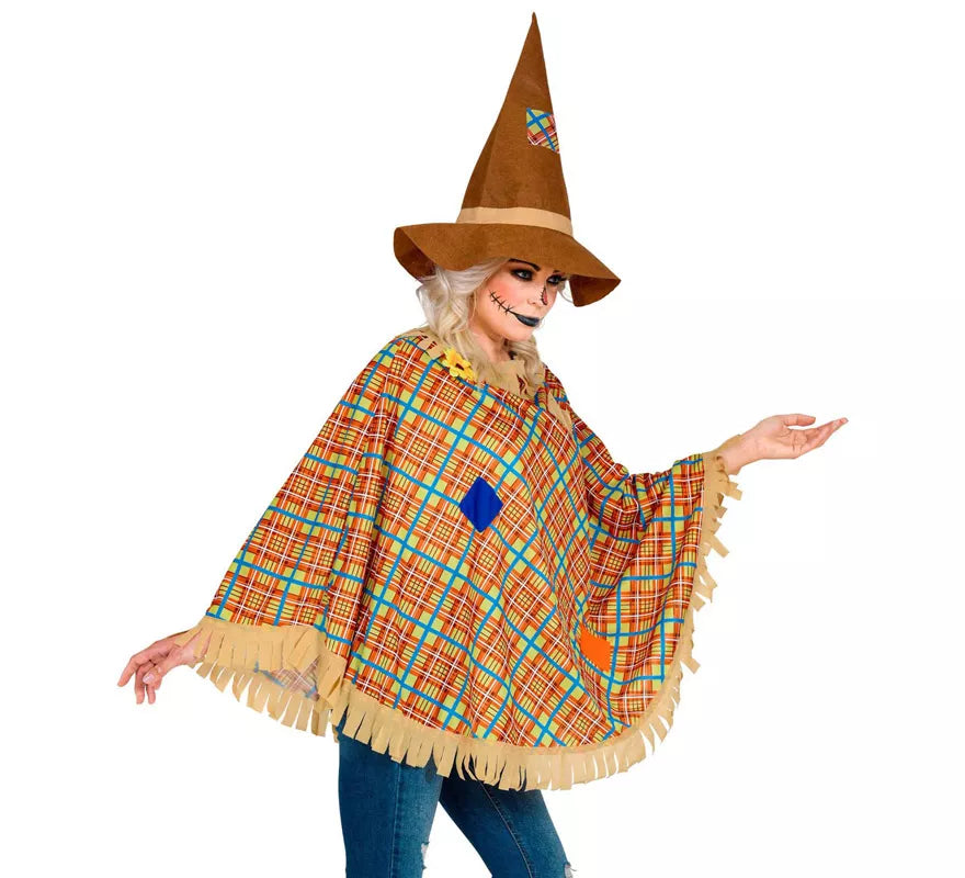 Translation missing: es.Disfraz o Poncho de Espantapájaros con Sombrero para adulto
