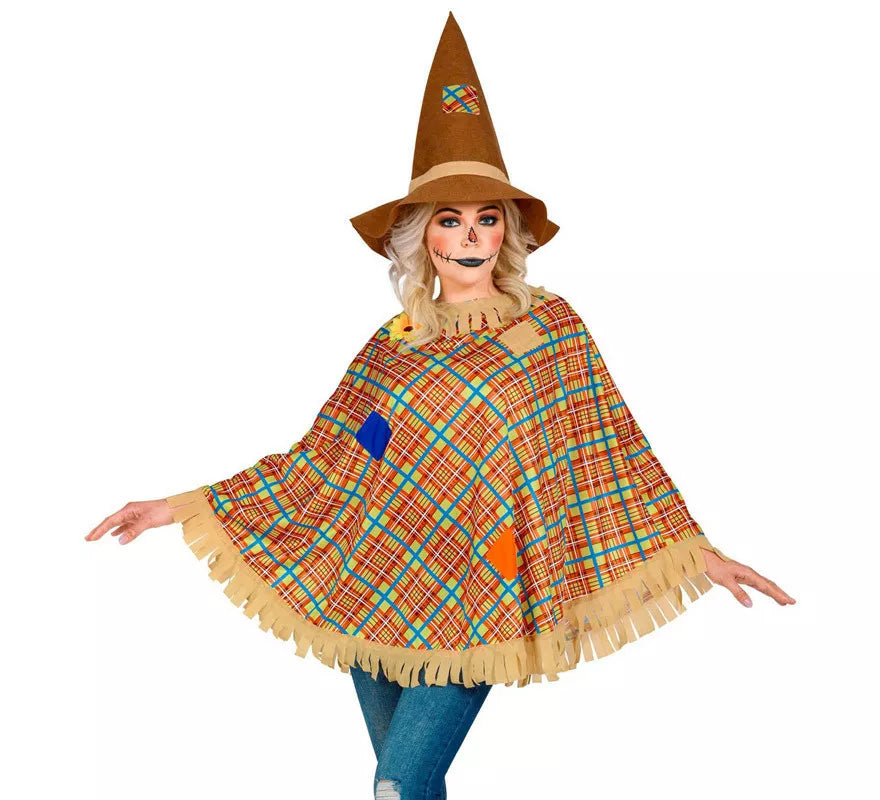 Translation missing: es.Disfraz o Poncho de Espantapájaros con Sombrero para adulto