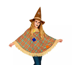 Costume da Spaventapasseri o Poncho con Cappello per bambini