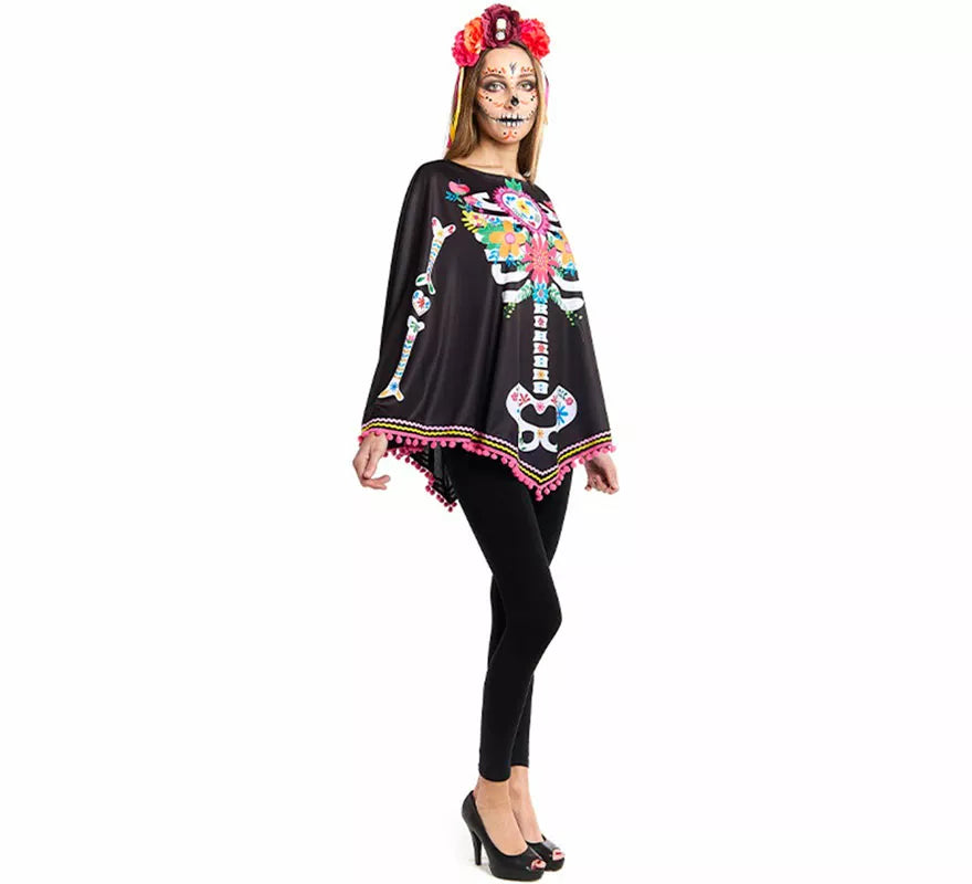 Translation missing: es.Disfraz o Poncho de Esqueleto Catrina para mujer