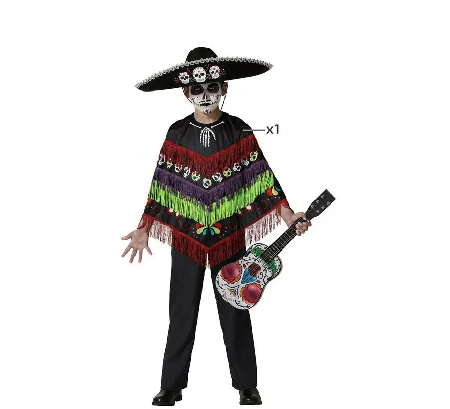 Translation missing: it.Disfraz o Poncho de Esqueleto Divertido para niño