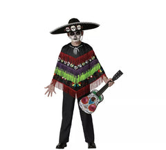 Divertente costume da scheletro o poncho per bambini