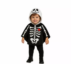 Costume da scheletro sorridente o poncho per bambino