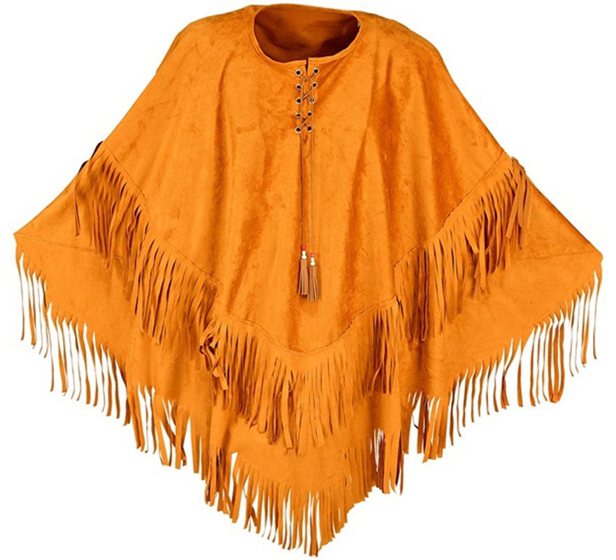 Translation missing: it.Disfraz o Poncho de Indio marrón para adultos